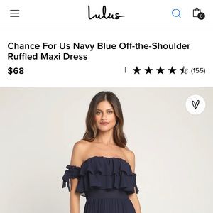 NEVER WORN Navy Ruffle Maxi Dress